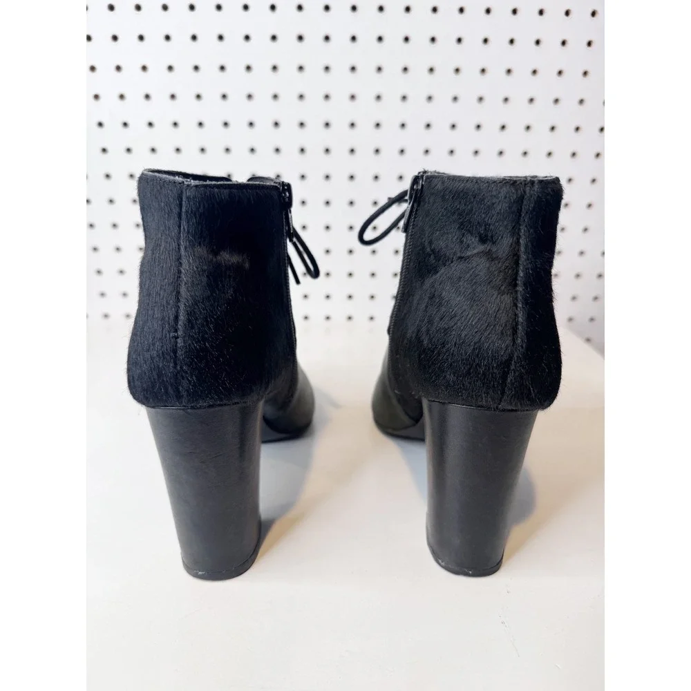 Seychelles by Corey Lynn Calter | Black Leather Calf Hair Pointed Toe‎ Booties